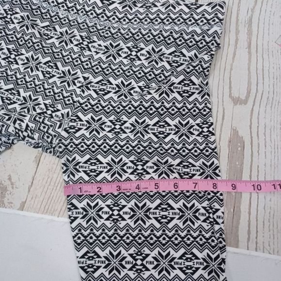 🎁 5 for $25 PINK VIctorias Secret Fair Isle Black White Pajama Pants - Picture 10 of 11